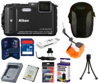 Nikon AW130 Waterproof Black 32GB Camera Kit