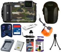 Nikon AW130 Waterproof Camo 32GB Camera Kit