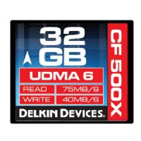 Delkin Devices 32GB CF500X CompactFlash Memory Cards, Rated 500X - 75MB/s Read, 40MB/s Write