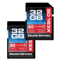Delkin Devices 32GB SDHC 163X 2 Pack Pro Secure Digital Memory Cards, Rated 163X - 24MB/s Read, 17MB/s Write