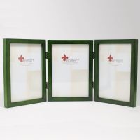 Lawrence Frames  5x7 Hinged Triple Green Wood Picture Frame - Gallery Collection
