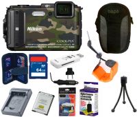 Nikon AW130 Waterproof Camo 64GB Camera Kit