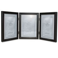 Lawrence Frames  5x7 Hinged Triple (Vertical) Metal Picture Frame Oil Rubbed Bronze with Delicate Beading